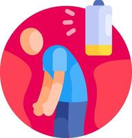 A man is holding a battery and a lighter vector