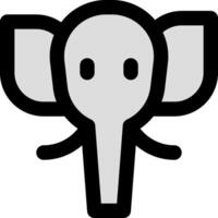 An elephant head with a small nose vector