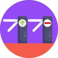 Two gates with a green arrow pointing to the left vector