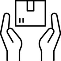 Hands holding a box with a paper on it vector