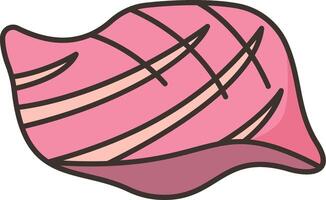 A pink shell with a stripe pattern vector