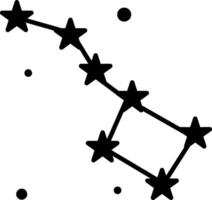 The constellation of the zodiac is shown in black and white vector