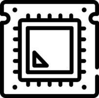 A black and white icon of a computer processor vector