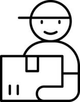 A man holding a box with a smile on his face vector
