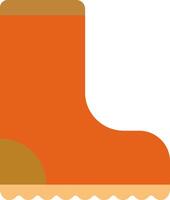 An orange boot with a brown sole vector