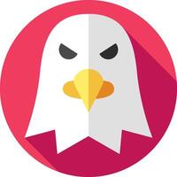 A white bird with an angry face in a red circle vector