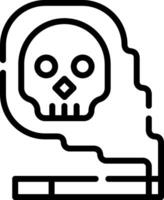 A skull with a cigarette in its mouth vector
