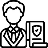 A man in a suit holding a book and a shield vector