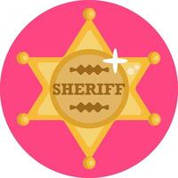 A sheriff badge with the word sheriff on it vector