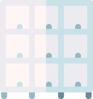 A white cabinet with six compartments vector