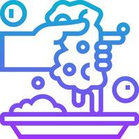 A hand is holding a plate with food on it vector