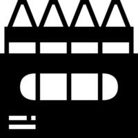 A black and white image of a building with a roof vector