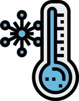 A thermometer with snowflakes on it vector
