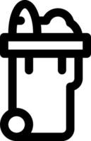 A black and white icon of a trash can vector