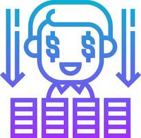 A man with a stack of money and arrows vector
