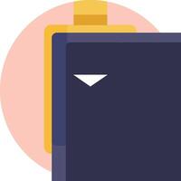 A black wallet with a yellow handle vector