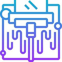 A blue and purple icon of a machine with a paper roll vector