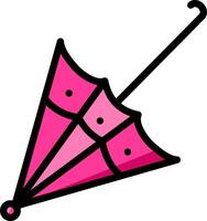 A pink umbrella with a black handle vector