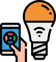 Smart light bulb with wifi vector