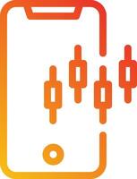 A phone with a red and orange background vector