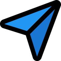 A blue paper airplane icon with a white background vector