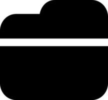 A black and white icon of a folder vector