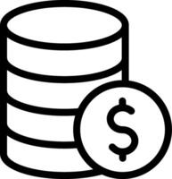 A stack of money and a dollar sign vector