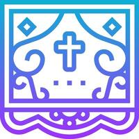 A blue and purple icon with a cross on it vector