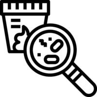 Magnifying glass icon with a container and a magnifying glass vector