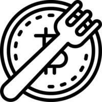 Fork and bitcoin icon vector
