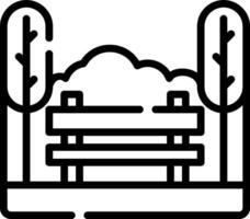 A park bench with trees and clouds vector
