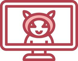 A computer monitor with a cat on it vector