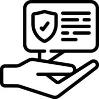 A hand holding a shield with a check mark on it vector