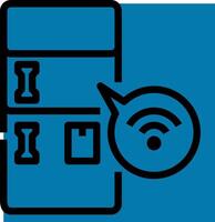 A blue icon with a wifi icon and a phone vector