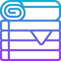 A stack of books with a blue and purple outline vector