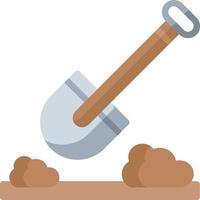 A shovel and shovel are digging into the ground vector