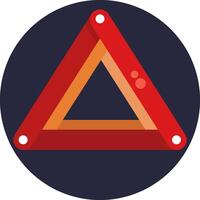 A red triangle with a red triangle on it vector