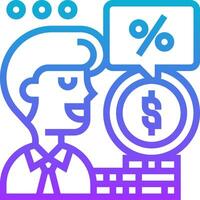 A man with a dollar sign and a percentage sign vector