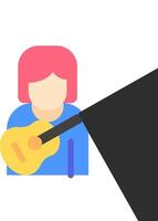 A person playing guitar with a black hole in the middle vector
