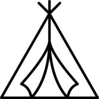 A black and white outline of a tent vector