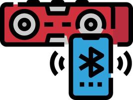 A bluetooth speaker and a cell phone vector