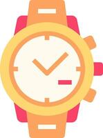 A watch with a red and orange face vector