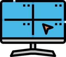 A computer monitor with four different screens vector