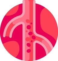 A red circle with a red heart on it vector