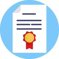 A certificate with a red seal on it vector