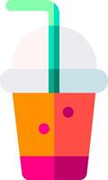 An orange drink with a straw in it vector