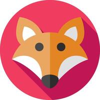 A flat icon of a fox's head vector