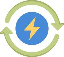 A blue and green circle with a lightning bolt on it vector