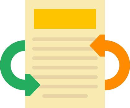 un documento con dos flechas señalando a eso vector