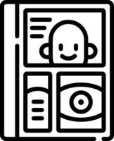 A black and white image of a person looking at a book vector